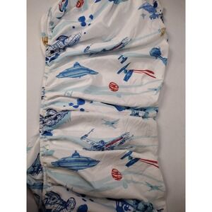 Star Wars Full Fitted Sheet Millennium Falcon X-Wing Spaceship Print Blue White